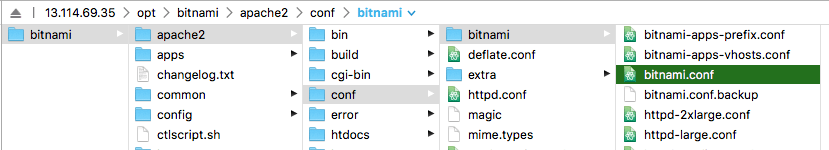 bitnami.conf 파일위치