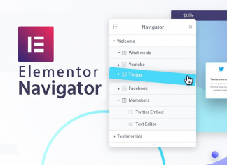 Elementor 내비게이터 : 복잡한 페이지의 엘리멘트 선택을 쉽게해주는 Navigator 기능 Elementor 내비게이터 창이 있는 이미지