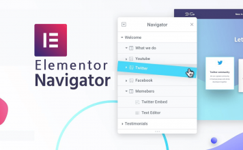 Elementor 내비게이터 : 복잡한 페이지의 엘리멘트 선택을 쉽게해주는 Navigator 기능 Elementor 내비게이터 창이 있는 이미지