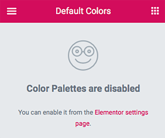 Color Palettes are disabled 라고 쓰여짐