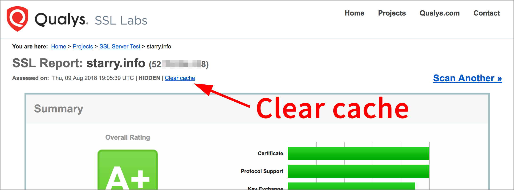 clear cache 링크 위치표시